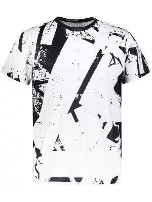 Männer funktionaler T -Shirt Premium ALTISPORT VOJ/ALM079TR01 WEIß -UND -SCHWARZ