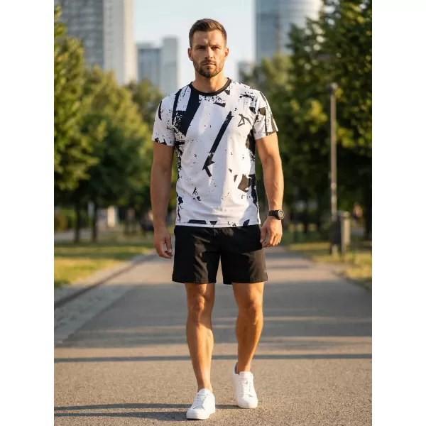  Männer funktionaler T -Shirt Premium ALTISPORT VOJ/ALM079TR01 WEIß -UND -SCHWARZ 