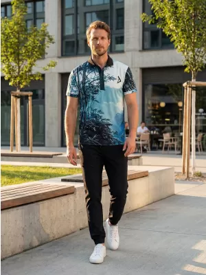 Herrenfunktional T -Shirt mit Premium -Kragen ALTISPORT VOJ/ALM103TR05 BAMBUS