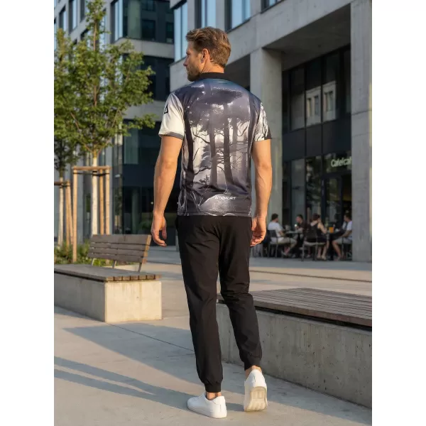  Herrenfunktional T -Shirt mit Premium -Kragen ALTISPORT VOJ/ALM103TR05 SCHWARZ-LEES 