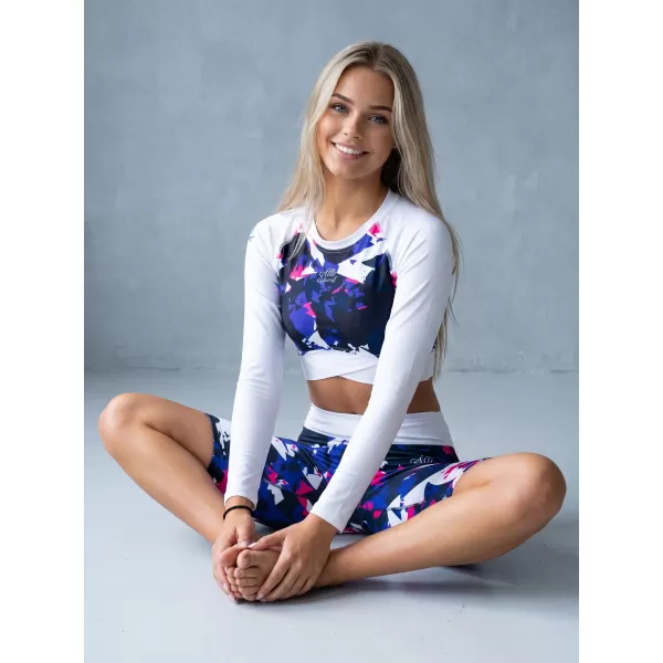  Frauen -Leggings über den Knien Premium ALTISPORT VOJ/ALW110LEG02 VIOLETT -WEIß 