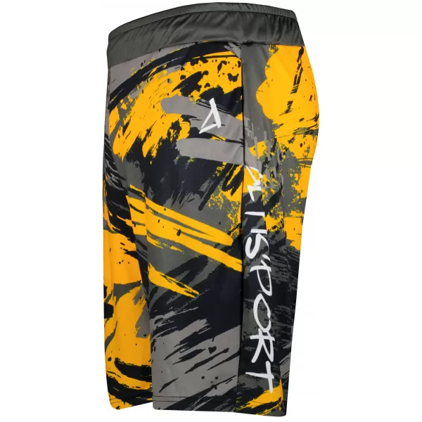  Die funktionalen Shorts von Männern Premium ALTISPORT VOJ/ALM014KRA01 SCHWARZ -AUSGELB 