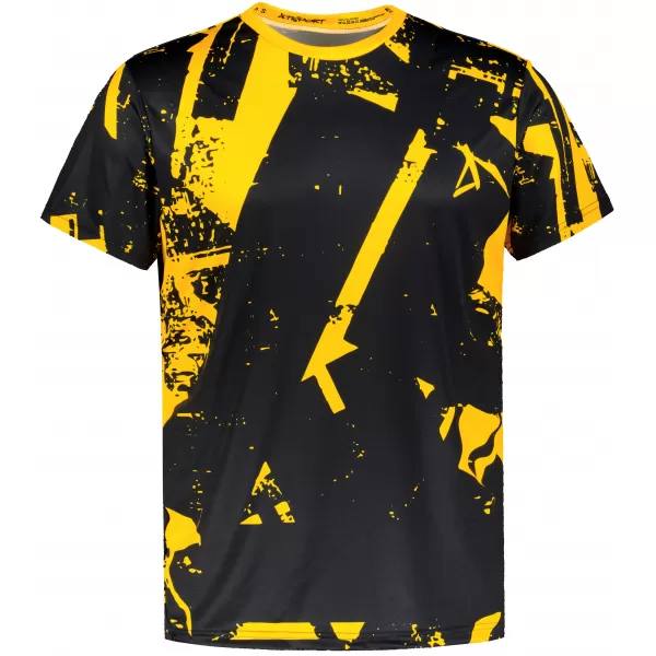  Männer funktionaler T -Shirt Premium ALTISPORT VOJ/ALM079TR01 SCHWARZ -AUSGELB 