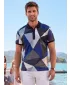 Herrenfunktional T -Shirt mit Premium -Kragen ALTISPORT VOJ/ALM007TR05 MARINEBLAU/BRAUN