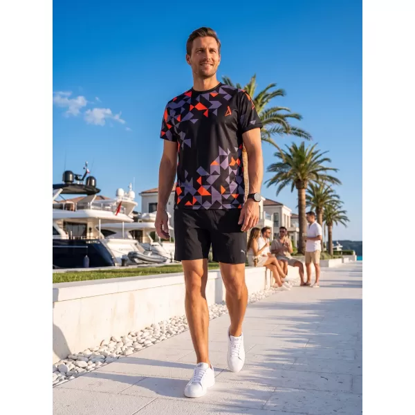  Männer funktionaler T -Shirt Premium ALTISPORT VOJ/ALM108TR01 SCHWARZ -ORANGE 