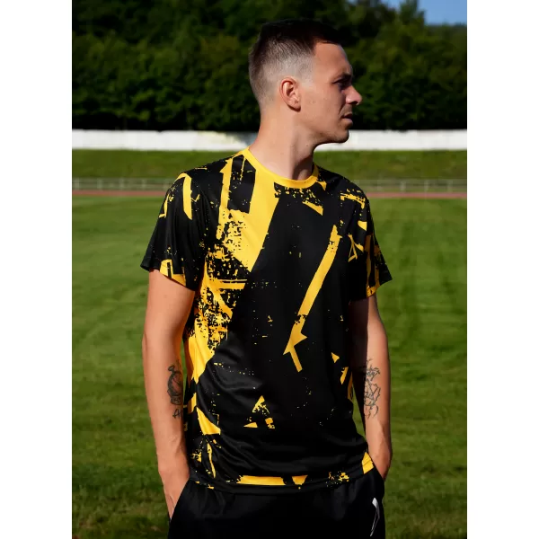  Männer funktionaler T -Shirt Premium ALTISPORT VOJ/ALM079TR01 SCHWARZ -AUSGELB 
