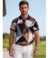 Herrenfunktional T -Shirt mit Premium -Kragen ALTISPORT VOJ/ALM007TR05 SCHWARZ -BROWN