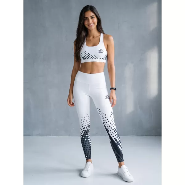  Frauen -Leggings Premium ALTISPORT VOJ/ALW109LEG01 WEIß -UND -SCHWARZ 