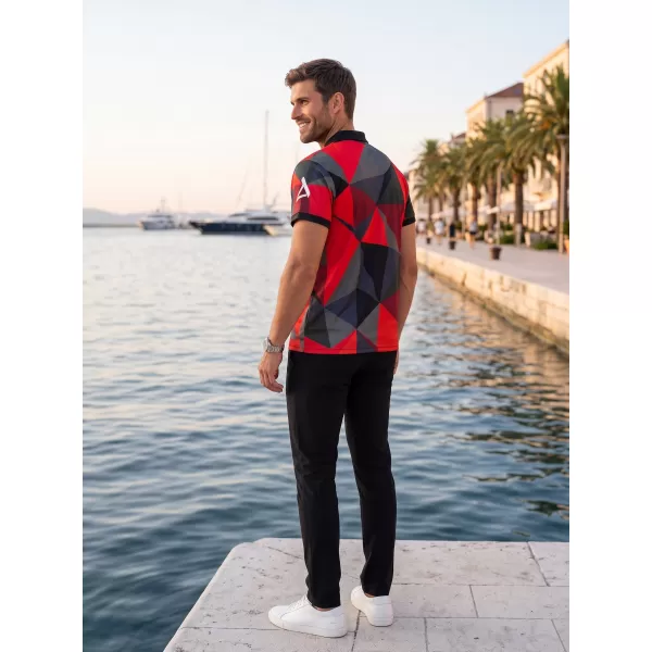  Herrenfunktional T -Shirt mit Premium -Kragen ALTISPORT VOJ/ALM007TR05 ROT 