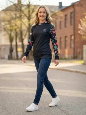 Funktionaler Sweatshirt -Prämie von Frauen ALTISPORT VOJ/ALW063MI01 SCHWARZ -GREEN
