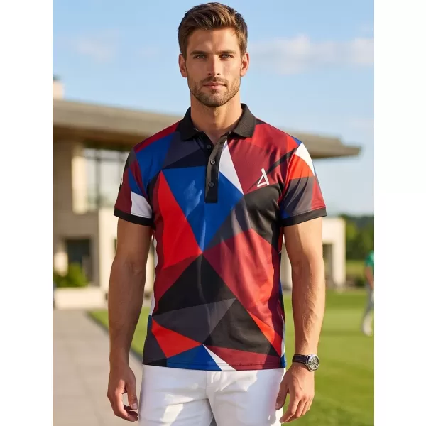  Herrenfunktional T -Shirt mit Premium -Kragen ALTISPORT VOJ/ALM007TR05 MARINEBLAU/ROT 