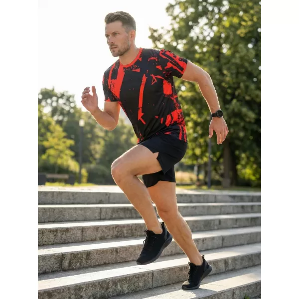  Männer funktionaler T -Shirt Premium ALTISPORT VOJ/ALM079TR01 SCHWARZ -RED 