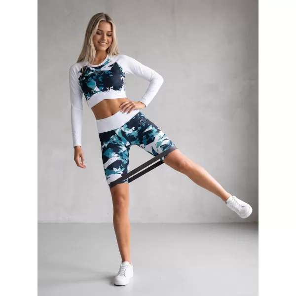  Frauen -Leggings über den Knien Premium ALTISPORT VOJ/ALW110LEG02 BLAU -WHITE 