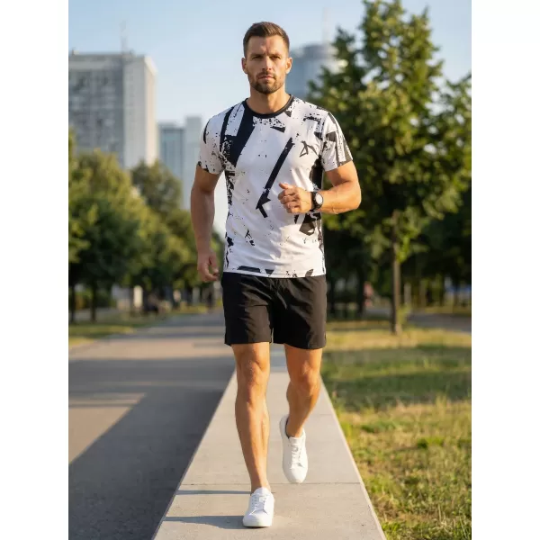  Männer funktionaler T -Shirt Premium ALTISPORT VOJ/ALM079TR01 WEIß -UND -SCHWARZ 