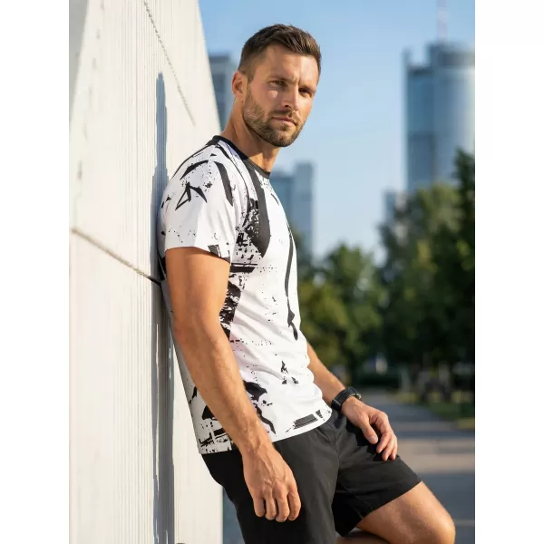  Männer funktionaler T -Shirt Premium ALTISPORT VOJ/ALM079TR01 WEIß -UND -SCHWARZ 