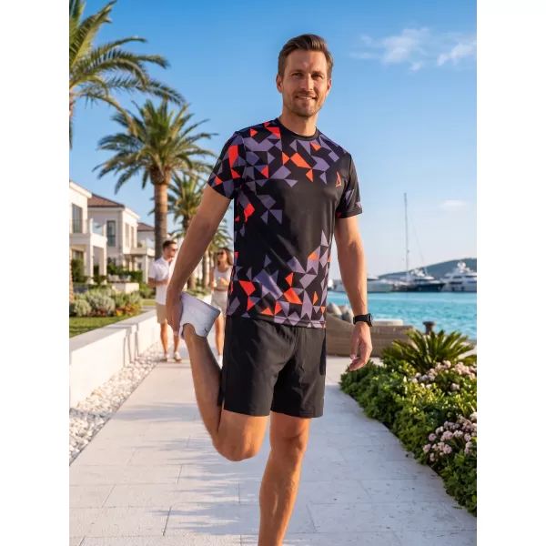  Männer funktionaler T -Shirt Premium ALTISPORT VOJ/ALM108TR01 SCHWARZ -ORANGE 