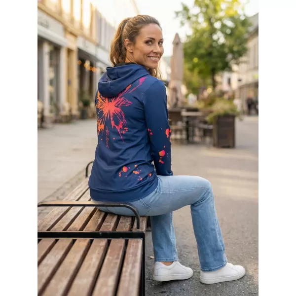  Funktionaler Sweatshirt -Prämie von Frauen ALTISPORT VOJ/ALW077MI01 DUNKELBLAU/ORANGE 