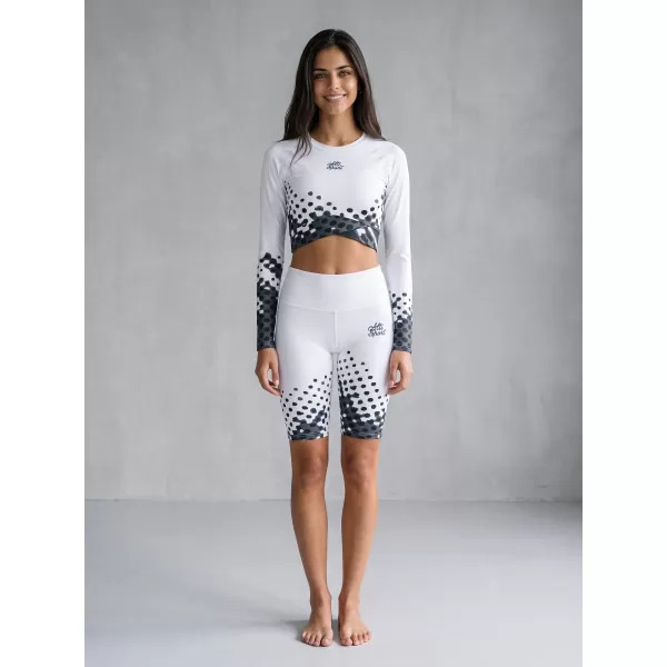  Frauen -Leggings über den Knien Premium ALTISPORT VOJ/ALW109LEG02 WEIß -UND -SCHWARZ 