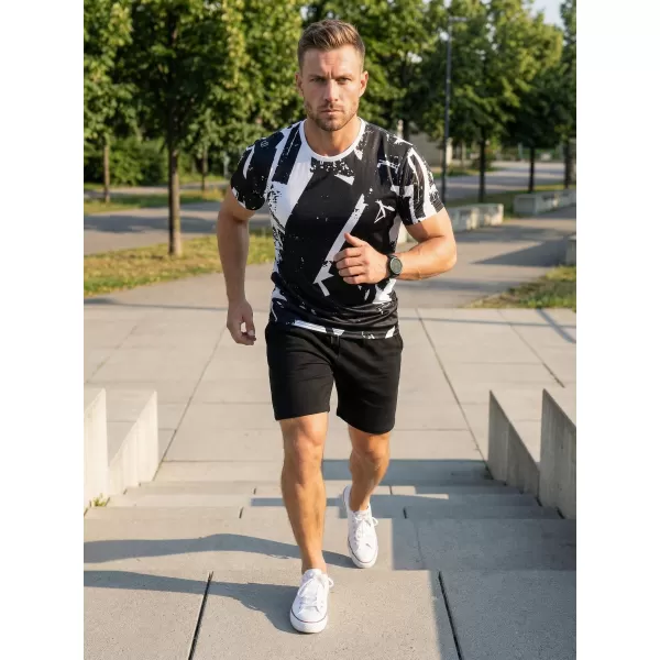  Männer funktionaler T -Shirt Premium ALTISPORT VOJ/ALM079TR01 SCHWARZ UND WEIß 