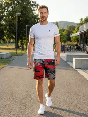 Die funktionalen Shorts von Männern Premium ALTISPORT VOJ/ALM014KRA01 SCHWARZ -RED
