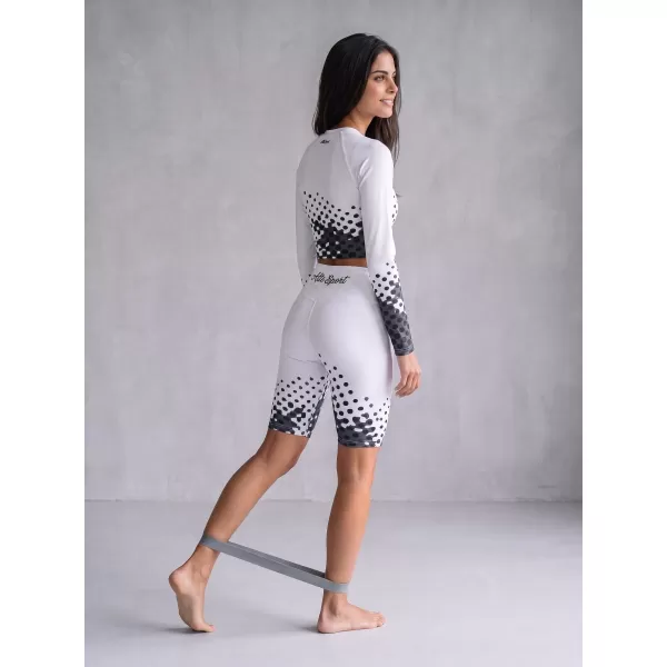  Frauen -Leggings über den Knien Premium ALTISPORT VOJ/ALW109LEG02 WEIß -UND -SCHWARZ 
