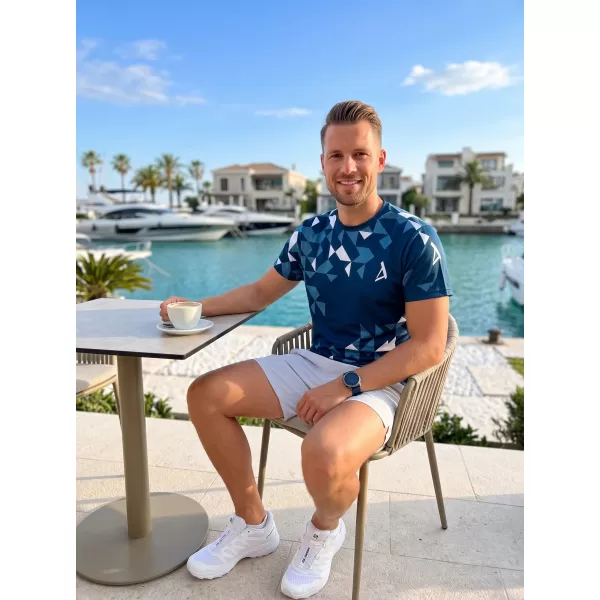  Männer funktionaler T -Shirt Premium ALTISPORT VOJ/ALM108TR01 MARINE-WEIß 