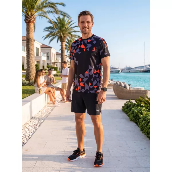  Männer funktionaler T -Shirt Premium ALTISPORT VOJ/ALM108TR01 SCHWARZ -ORANGE 