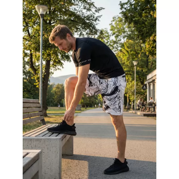  Die funktionalen Shorts von Männern Premium ALTISPORT VOJ/ALM071KRA01 WEIß -UND -SCHWARZ 