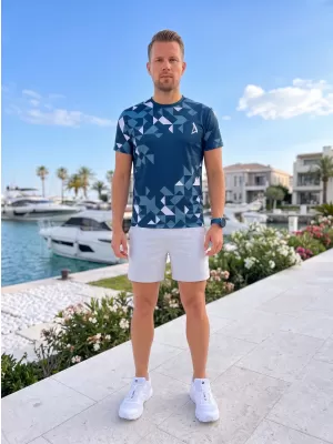 Männer funktionaler T -Shirt Premium ALTISPORT VOJ/ALM108TR01 MARINE-WEIß