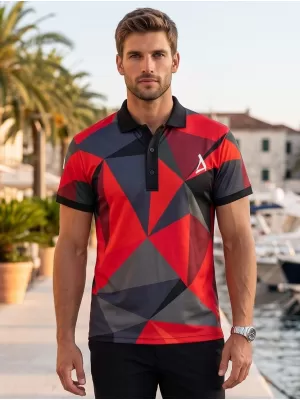 Herrenfunktional T -Shirt mit Premium -Kragen ALTISPORT VOJ/ALM007TR05 ROT
