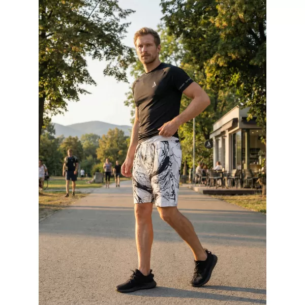  Die funktionalen Shorts von Männern Premium ALTISPORT VOJ/ALM071KRA01 WEIß -UND -SCHWARZ 
