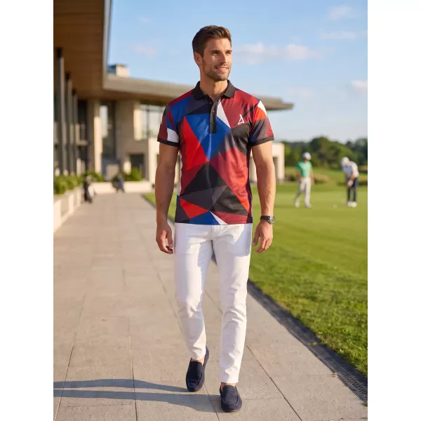  Herrenfunktional T -Shirt mit Premium -Kragen ALTISPORT VOJ/ALM007TR05 MARINEBLAU/ROT 