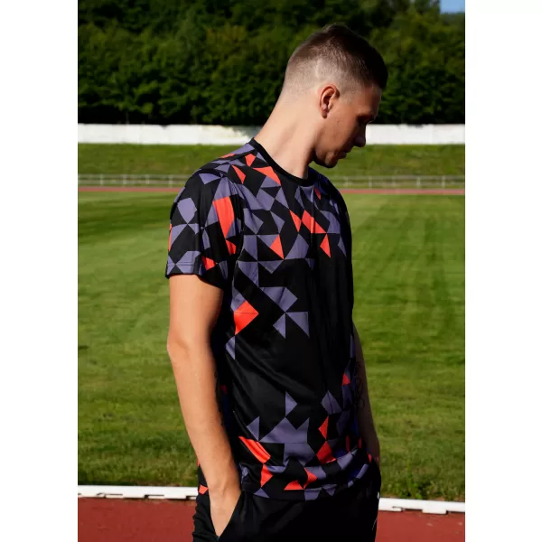  Männer funktionaler T -Shirt Premium ALTISPORT VOJ/ALM108TR01 SCHWARZ -ORANGE 