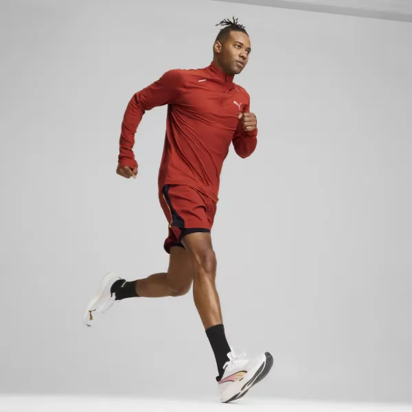  Herren-T-Shirt PUMA RUN CLOUDSPUN 1/4 ZIP 525781_63 MARS ROT 