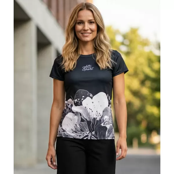  Frauenfunktional T -Shirt Premium ALTISPORT VOJ/ALW090TR01 SCHWARZ 