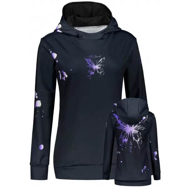  Funktionaler Sweatshirt -Prämie von Frauen ALTISPORT VOJ/ALW077MI01 SCHWARZ/LILA 