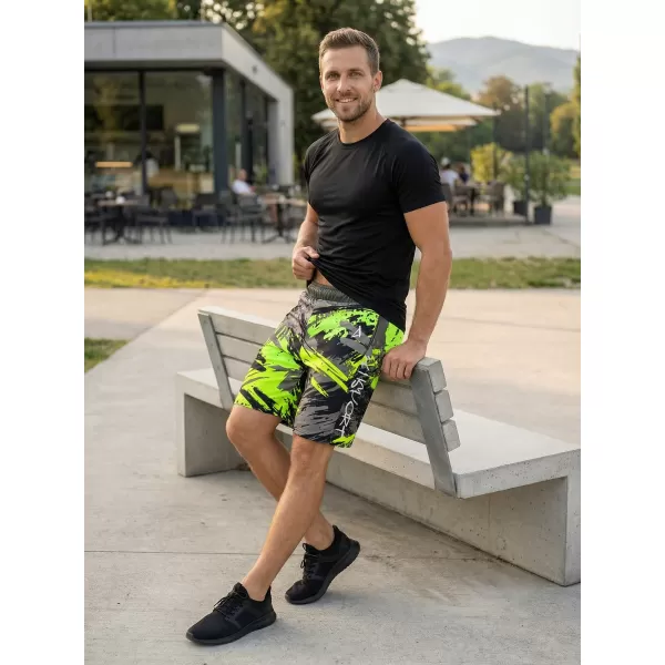  Die funktionalen Shorts von Männern Premium ALTISPORT VOJ/ALM014KRA01 SCHWARZ -GREEN 