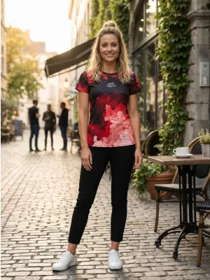 Frauenfunktional T -Shirt Premium ALTISPORT VOJ/ALW089TR01 ROT