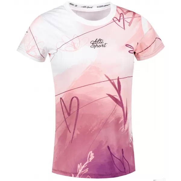  Frauenfunktional T -Shirt Premium ALTISPORT VOJ/ALW083TR01 WEIß -PINK 