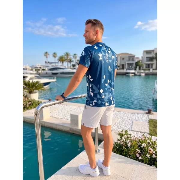  Männer funktionaler T -Shirt Premium ALTISPORT VOJ/ALM108TR01 MARINE-WEIß 