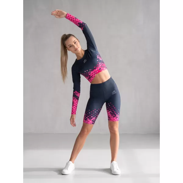  Frauen -Leggings über den Knien Premium ALTISPORT VOJ/ALW109LEG02 ROSA SCHWARZ 