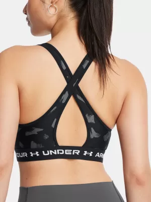Damen-BH UNDER ARMOUR CROSSBACK MID PRINT 1361042-009 SCHWARZ
