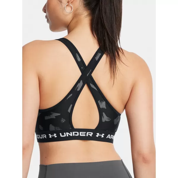 Damen-BH UNDER ARMOUR CROSSBACK MID PRINT 1361042-009 SCHWARZ 