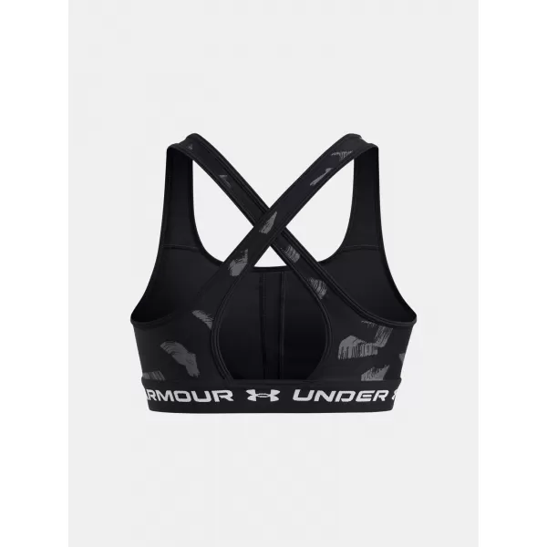  Damen-BH UNDER ARMOUR CROSSBACK MID PRINT 1361042-009 SCHWARZ 