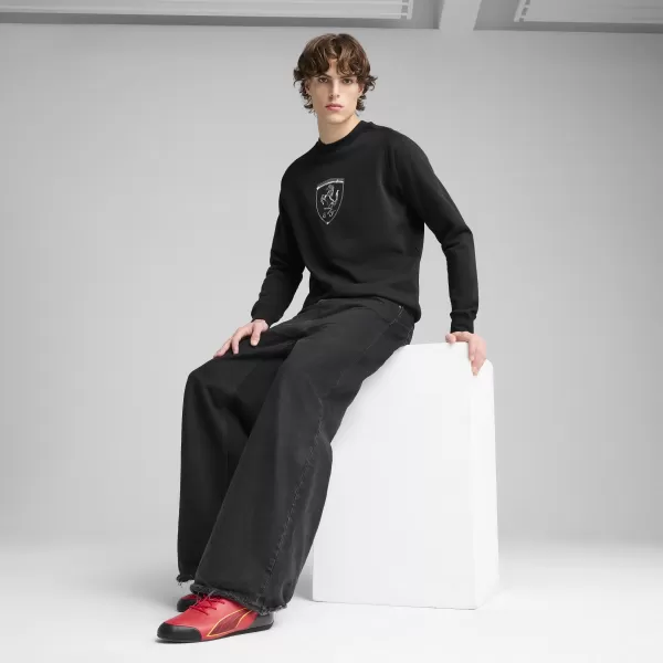  Herren -Sweatshirt PUMA FERRARI RACE BIG SHIELD CREW 630193_01 PUMA SCHWARZ 