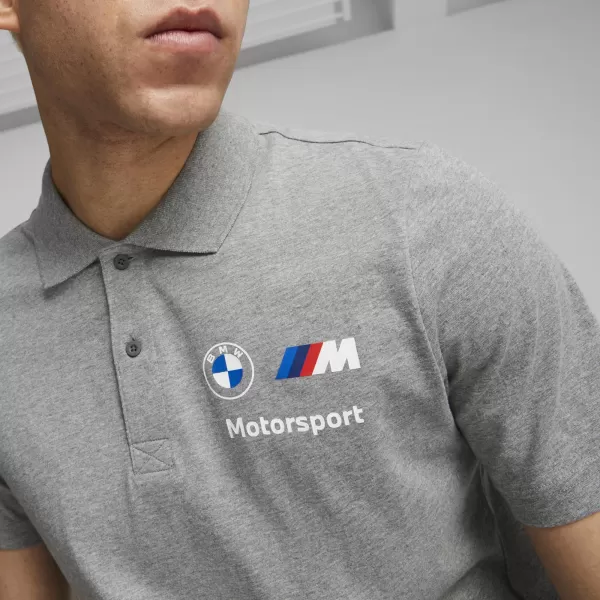  Herren t -Shirt mit einem Kragen PUMA BMW MMS ESS POLO 621312_03 MITTELGRAUES HEATHER 