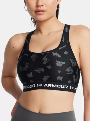 Damen-BH UNDER ARMOUR CROSSBACK MID PRINT 1361042-009 SCHWARZ
