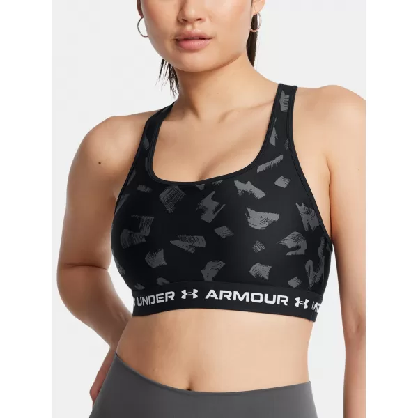  Damen-BH UNDER ARMOUR CROSSBACK MID PRINT 1361042-009 SCHWARZ 