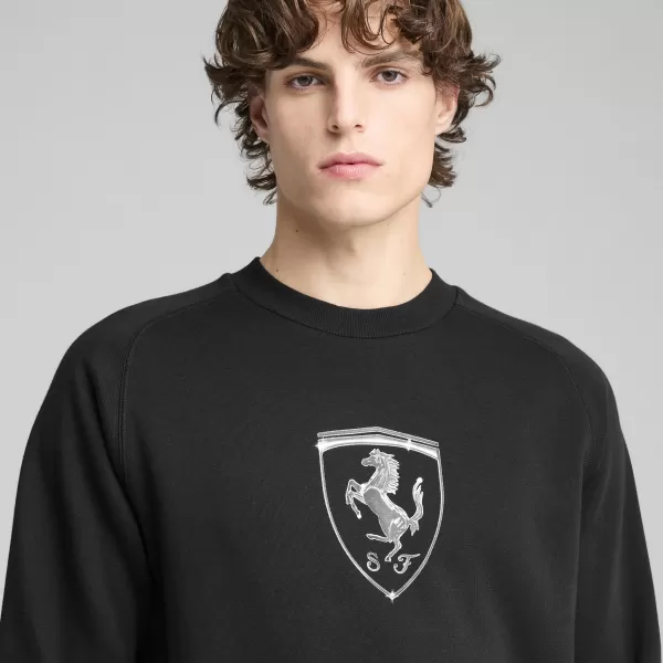  Herren -Sweatshirt PUMA FERRARI RACE BIG SHIELD CREW 630193_01 PUMA SCHWARZ 