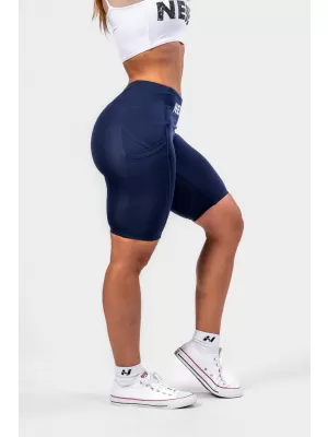 GYM THERAPY 628 DUNKELBLAU Nebbia 10-Zoll-Radhose mit hoher Taille